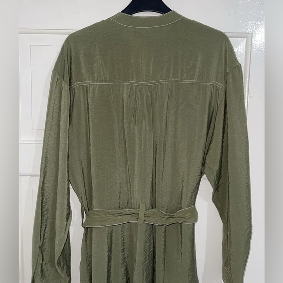 Zara Olive Green Long-Sleeve Jumpsuit with Belt - Picture 3 of 5